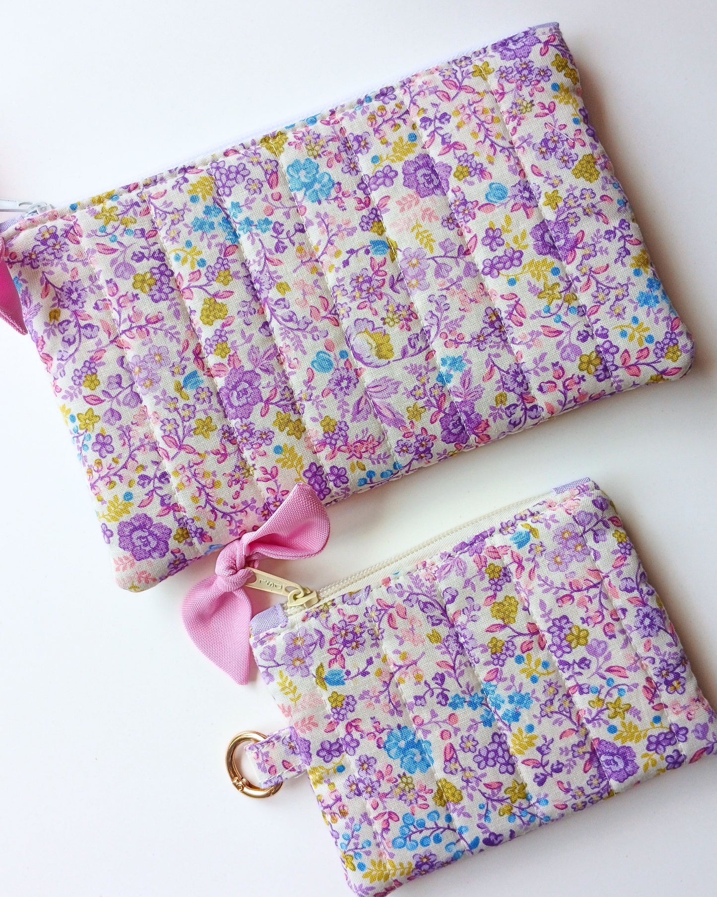 Isabela in Purple Bloom Flat Pouches