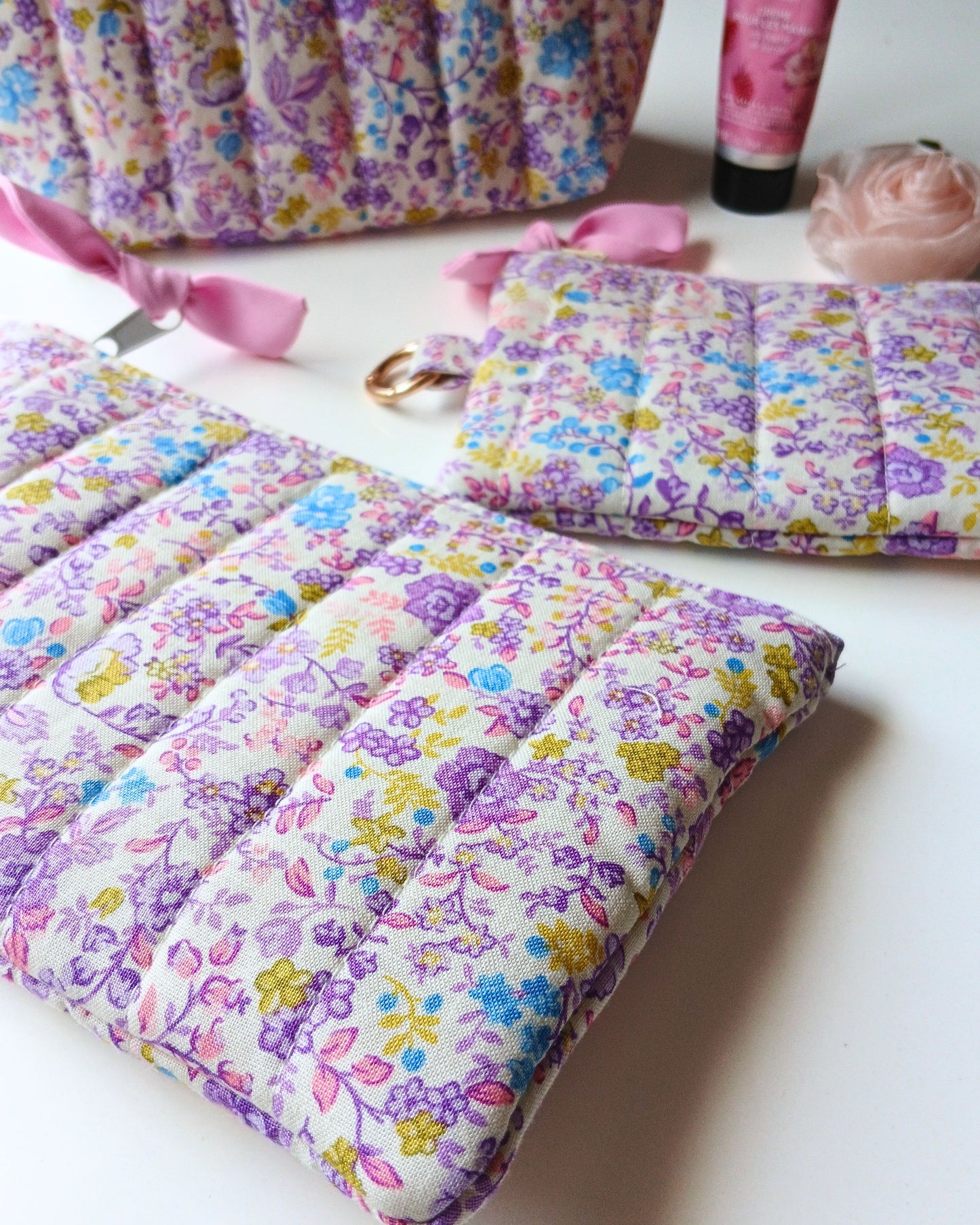 Isabela in Purple Bloom Flat Pouches