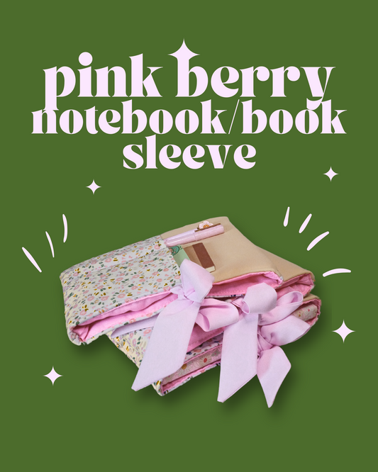 Pink Berry Notebook/Book Sleeve