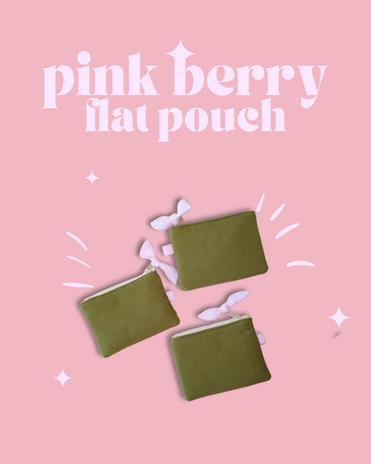 Pink Berry Flat Pouch (Small)