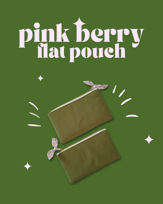 Pink Berry Flat Pouch (Medium)