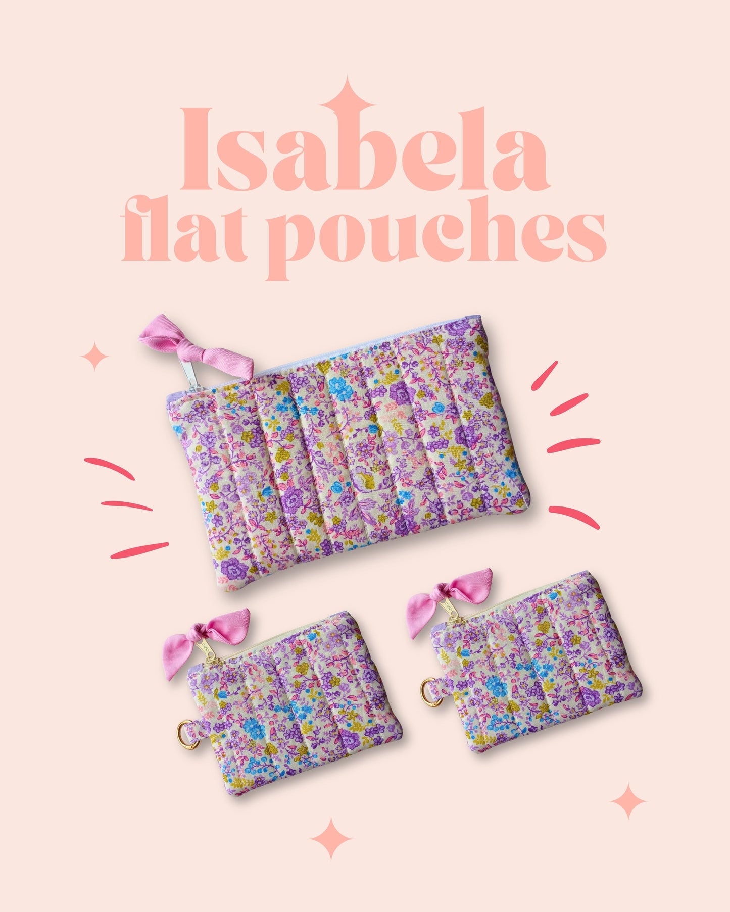 Isabela in Purple Bloom Flat Pouches