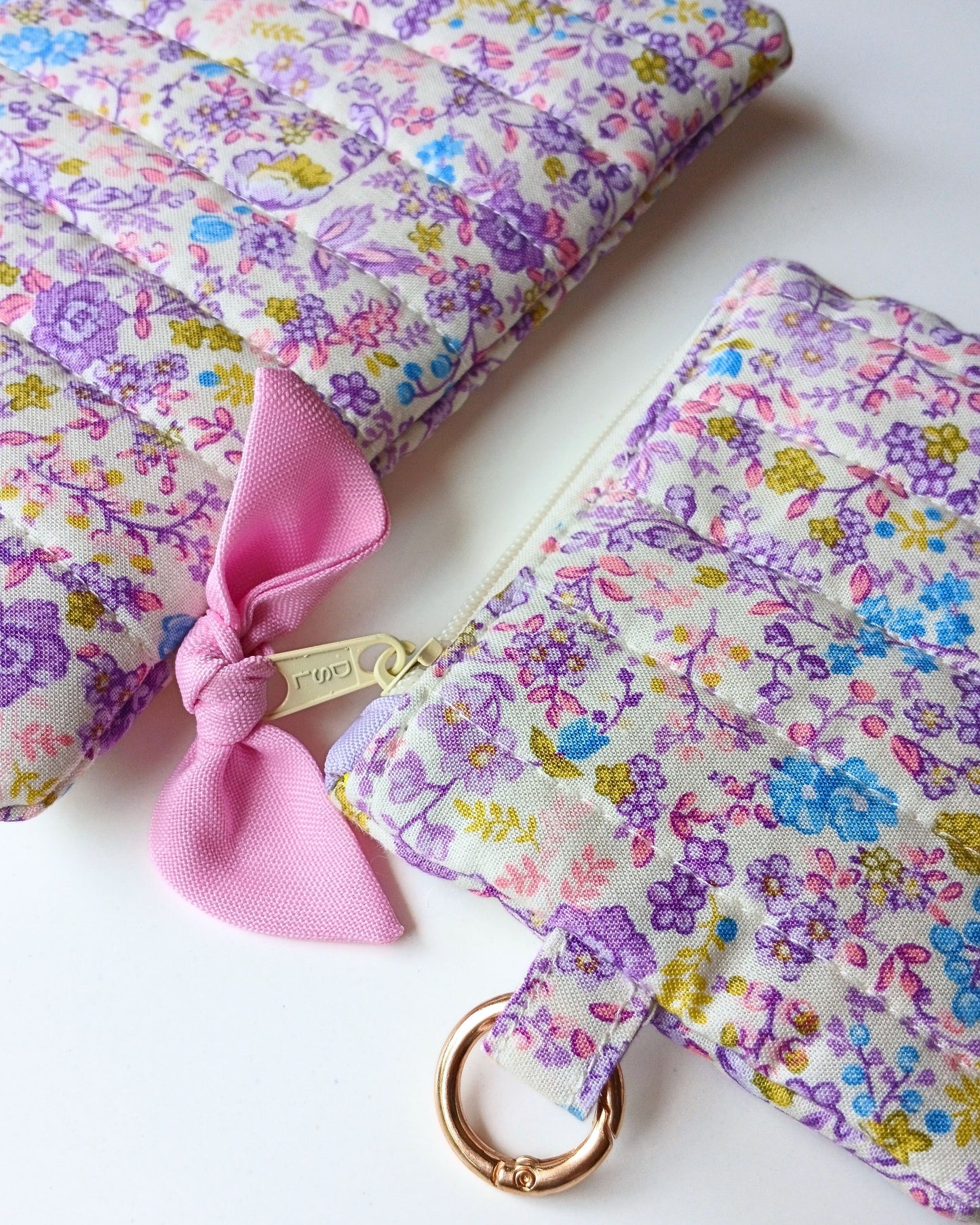 Isabela in Purple Bloom Flat Pouches