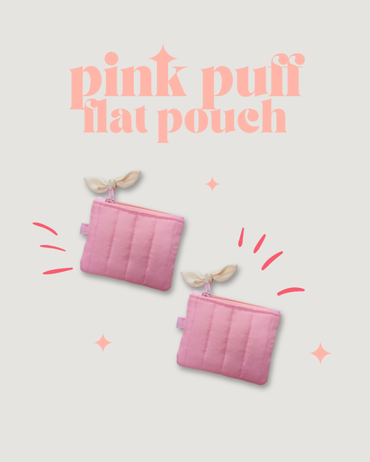 Pink Puff Flat Pouch (small)